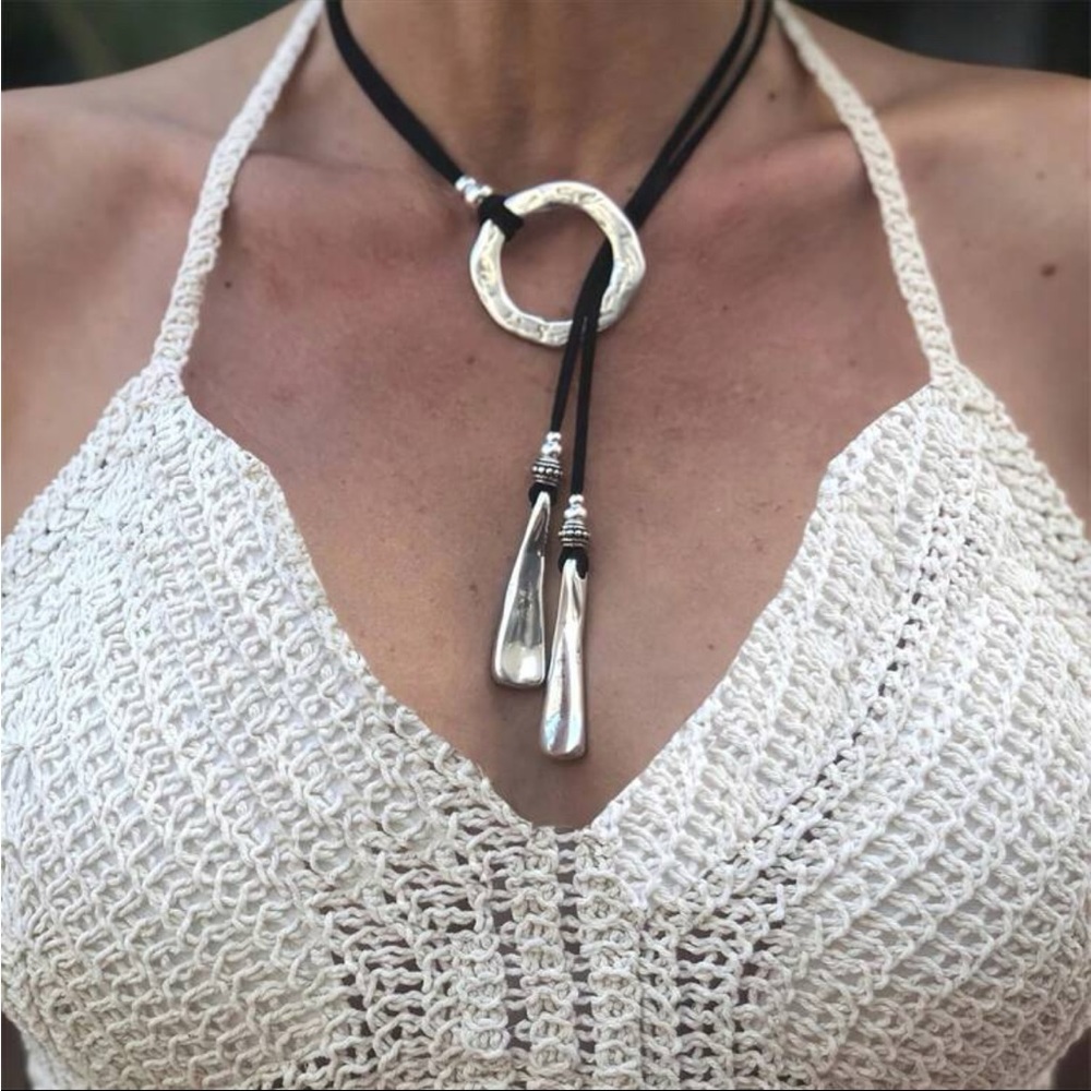 Silver boho necklace S583 - Picture 1 of 3